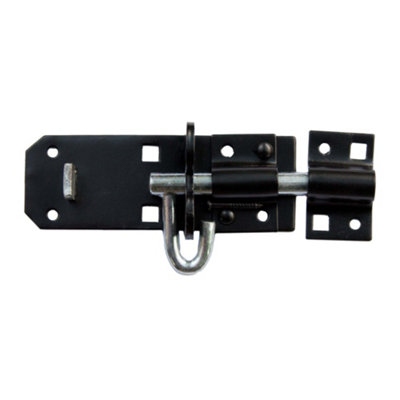 Blooma Black Powder-Coated Steel Brenton Door Bolt (L)102Mm (W)35Mm