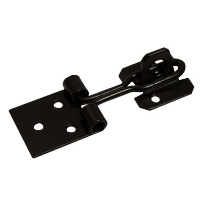 Blooma Black Steel Hasp & Staple, (L)76Mm (W)28Mm
