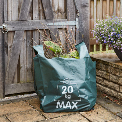 B&Q Heavy Duty Green Garden Sack, 120L 20Kg