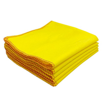 B&Q Yellow Cotton Cleaning Cloth, Pack Of 5