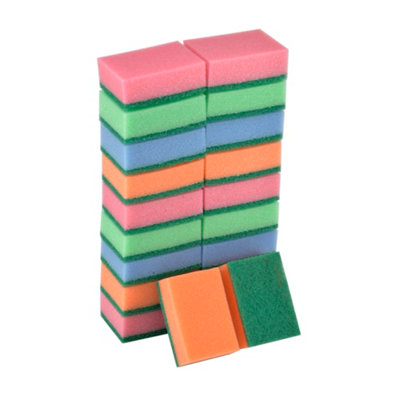 B&Q Multicolour Synthetic Sponge Scourer, Pack Of 20