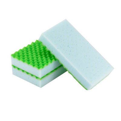 B&Q Green Synthetic Sponge Scourer, Pack Of 3