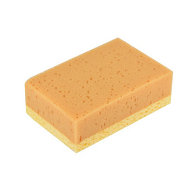 B&Q Brown & Yellow Synthetic Sponge Scourer