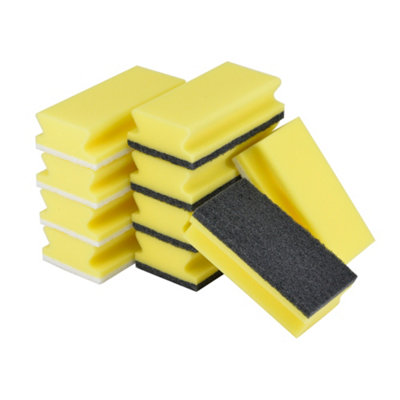 B&Q Yellow Synthetic Sponge Scourer, Pack Of 10