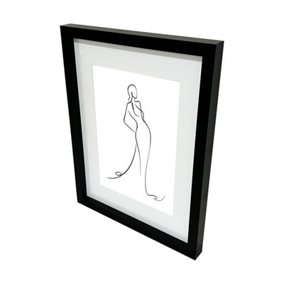 Goodhome Matt Black Pine Effect Plain Single Picture Frame (H)42.6Cm X (W)32.6Cm