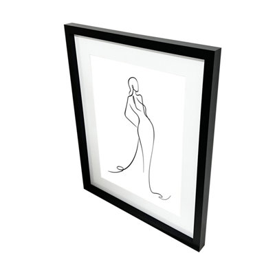 Goodhome Matt Black Pine Effect Plain Single Picture Frame (H)52.6Cm X (W)42.6Cm