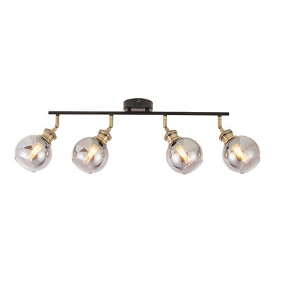 Goodhome Mebel Bar Matt Antique Brass Effect 4 Light Spotlight