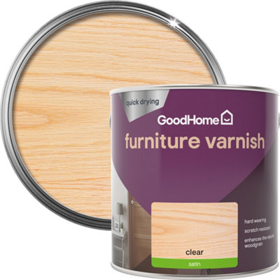 Goodhome Clear Satin Multi-Surface Furniture Wood Varnish, 2.5L