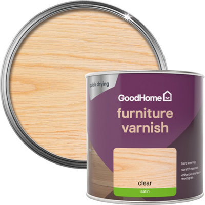 Goodhome Clear Satin Multi-Surface Furniture Wood Varnish, 250Ml