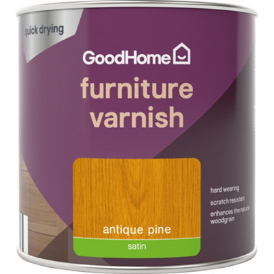 Goodhome Antique Pine Satin Multi-Surface Furniture Wood Varnish, 250Ml