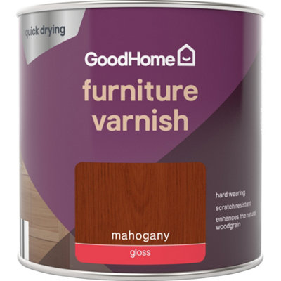 Goodhome Mahogany Gloss Multi-Surface Furniture Wood Varnish, 250Ml
