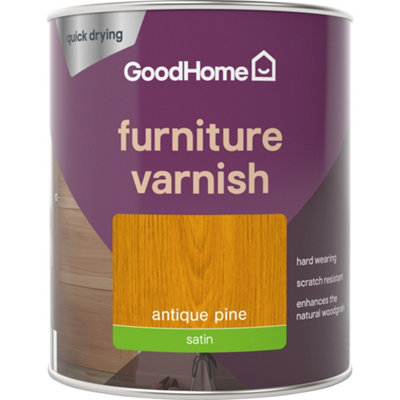 Goodhome Antique Pine Satin Multi-Surface Furniture Wood Varnish, 750Ml