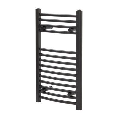 Flomasta Black 924Btu Vertical Towel Radiator (W)400Mm X (H)700Mm