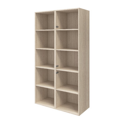Goodhome Atomia Matt Oak Effect Freestanding 8 Shelf Rectangular Bookcase, (H)1875Mm (W)1000Mm