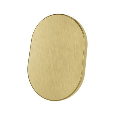 Goodhome Minzh Brushed Aluminium Brass Effect Oval Furniture Knob (Dia)35Mm, Pack Of 2