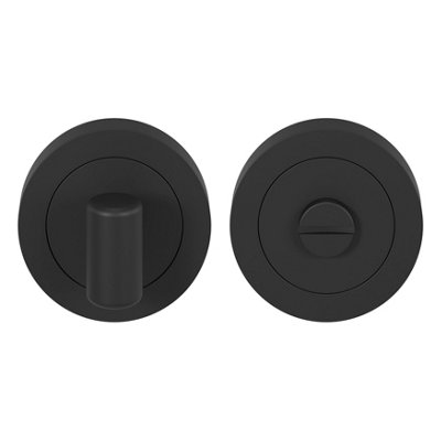 Goodhome Duod Jet Black Powder-Coated Round Thumbturn (Dia)50Mm, Pair