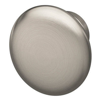 Goodhome Govlin Satin Zinc Alloy Nickel Effect Round Furniture Knob (Dia)20Mm, Pack Of 6