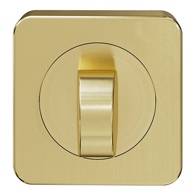 Goodhome Duod Brushed Electroplated Brass Effect Square Thumbturn, Pair