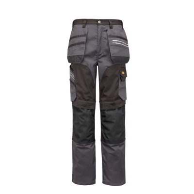 Site Kirksey Grey & Black Men's Holster Pocket Trousers, W34" L32"