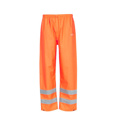 Site Huske Orange Waterproof Hi-Vis Trousers, Medium