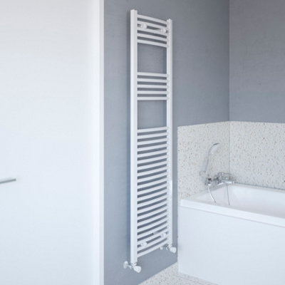 Flomasta White 2244Btu Vertical Towel Radiator (W)450Mm X (H)1600Mm