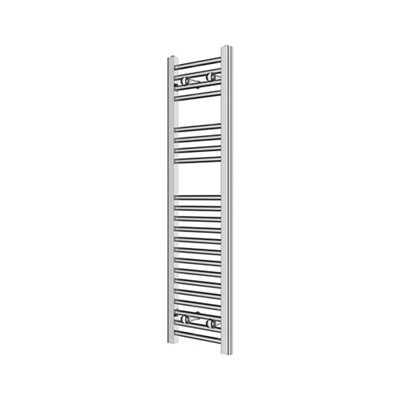 Flomasta Flat Chrome Effect 784Btu Vertical Towel Radiator (W)300Mm X (H)1100Mm