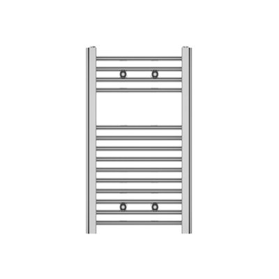 Flomasta Flat Chrome Effect 563Btu Vertical Towel Radiator (W)400Mm X (H)700Mm