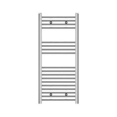 Flomasta Flat Chrome Effect 934Btu Vertical Towel Radiator (W)450Mm X (H)1000Mm