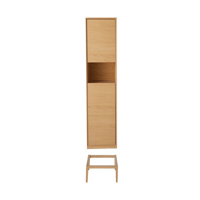 Goodhome Avela Matt Oak Effect Freestanding Bathroom Cabinet (H)191Cm (W)40Cm