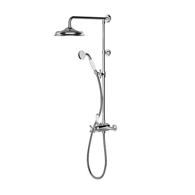 Goodhome Etel Chrome Effect Thermostatic Mixer Multi Head Shower With 2 Heads & 1500M Hose Length
