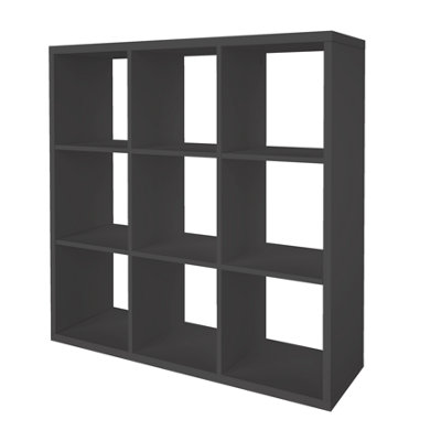 Goodhome Grey Mixxit Freestanding 9 Shelf Cube Shelving Unit, (H)1080Mm (W)1081Mm