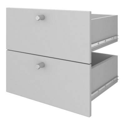 Goodhome Konnect Modular Matt Light Grey Slab Internal Modular Drawer (H)323Mm (W)322Mm (D)322Mm, Pair
