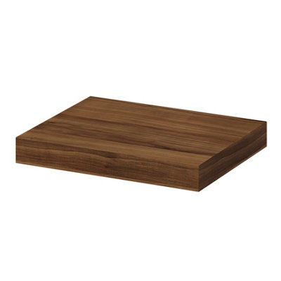 Goodhome Cusko Walnut Effect Rectangular Floating Shelf (L)30Cm X (D)23.5Cm