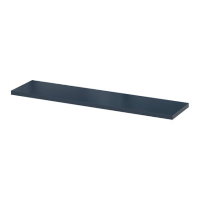 Goodhome Rigga Modular Navy Blue Timber Rectangular Floating Shelf (L)80Cm X (D)19Cm