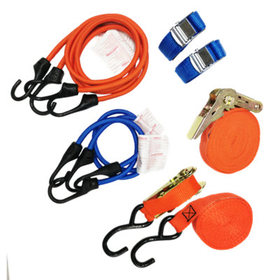 Smith & Locke Ratchet Tie Down & Hook Set, Set Of 8