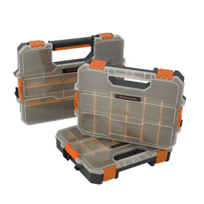 Magnusson Orange & Transparent Compartment Organiser Case With 53 Compartments