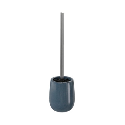 Goodhome Boann Gloss Blue Reactive Glaze Effect Ceramic Toilet Brush & Holder