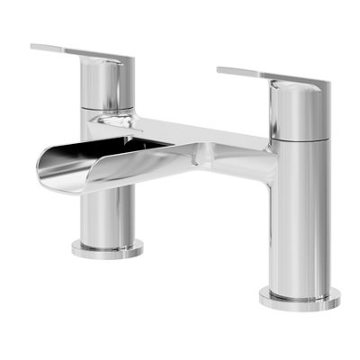 Goodhome Ajeeta Gloss Chrome Effect Deck-Mounted Manual Single Bath Filler Tap