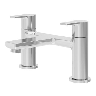 Goodhome Akita Gloss Chrome Effect Deck-Mounted Manual Single Bath Filler Tap
