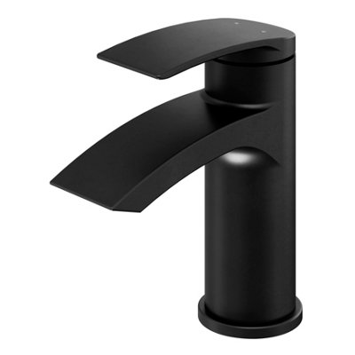 Goodhome Kariya Medium Matt Black Basin Mixer Tap
