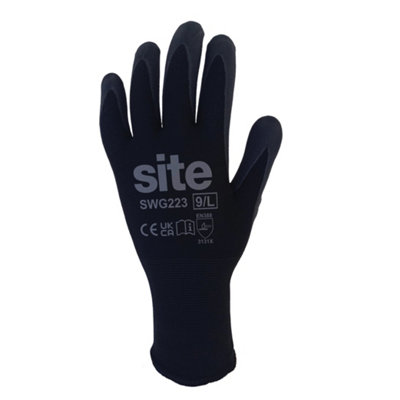 Site Nitrile Black & Yellow General Handling Gloves, Large