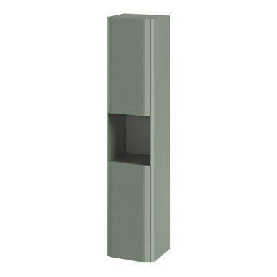 Goodhome Nevado Tall Matt Green Double Bathroom Column Cabinet (H)160Cm (W)35Cm
