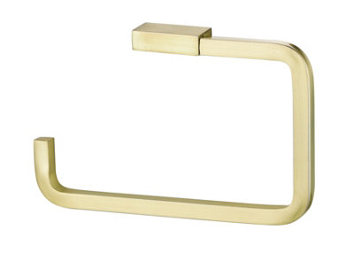 Goodhome Elland Brushed Gold Effect Wall-Mounted Toilet Roll Holder (H)106Mm (W)170Mm