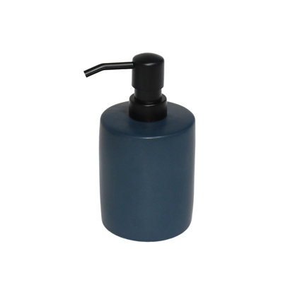 Goodhome Lassane Matt Midnight Blue Ceramic Freestanding Soap Dispenser
