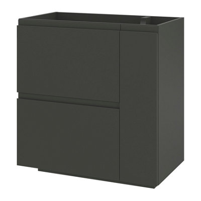 Goodhome Levanna Matt Grey Freestanding Bathroom Cabinet (H) 850Mm (W) 800Mm