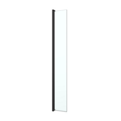 Goodhome Ledava Framed Black Clear Pivot Walk-In Front Return Panel (H)195Cm (W)30Cm