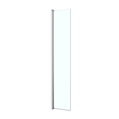 Goodhome Ledava Framed Chrome Clear Pivot Walk-In Front Return Panel (H)195Cm (W)40Cm
