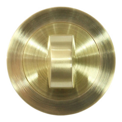 Goodhome Duod Brushed Electroplated Brass Effect Round Thumbturn, Pair Of 2