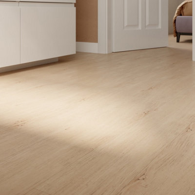Goodhome Mambo Lulea Natural Knotted Wood Effect Synchronised Click Vinyl Planks, 2.17M²