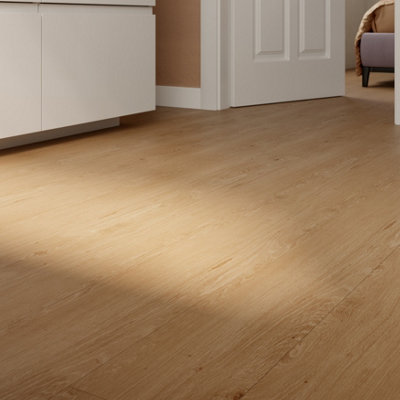 Goodhome Mambo Visby Rustic Blond Natural Wood Effect Synchronised Click Vinyl Planks, 2.17M²